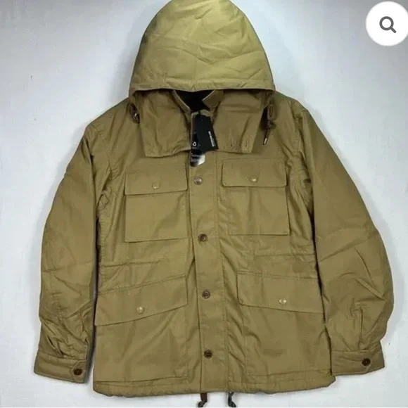 Buck Mason Desert Khaki Storm Stopper Field Coat Jacket Large Hooded NWT - Picture 3 of 8